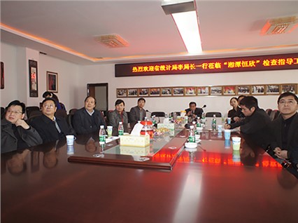 Director Li and his delegation from the Provincial Bureau of Statistics visited the company to inspect and guide the work