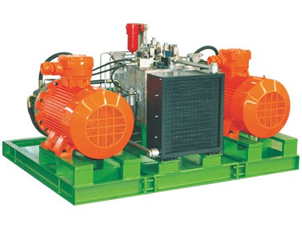 Horizontal dual pump hydraulic station