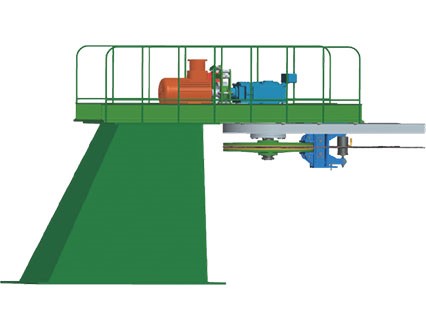 Ground mounted jumping table single wheel drive device