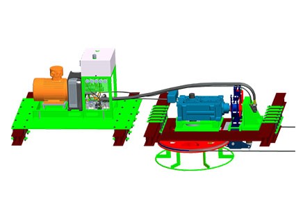 Hydraulic overhead single slot single wheel drive device