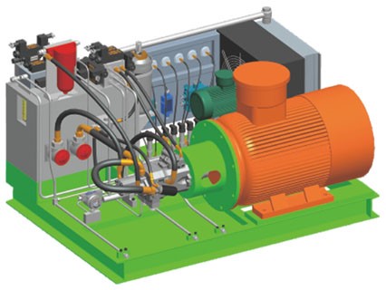 Horizontal single pump hydraulic station