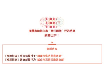 Xiangtan Hengxin was honored with the May Fourth Movement of Xiangtan City and Shaoshan City