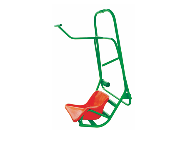 G-shaped single person hanging chair with backrest and armrest